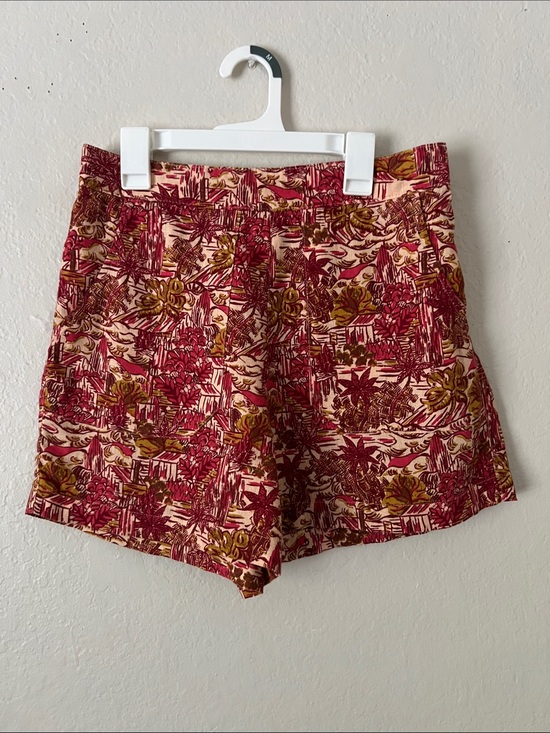 Joie Pants - Like New! JOIE Linen Blend Red Floral Print Pull On Casual Shorts in Size S
